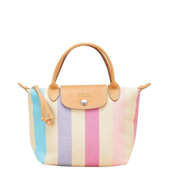 Longchamp Handbags - Longchamp Le Pliage Canvas Leather Handbag